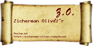 Zicherman Olivér névjegykártya